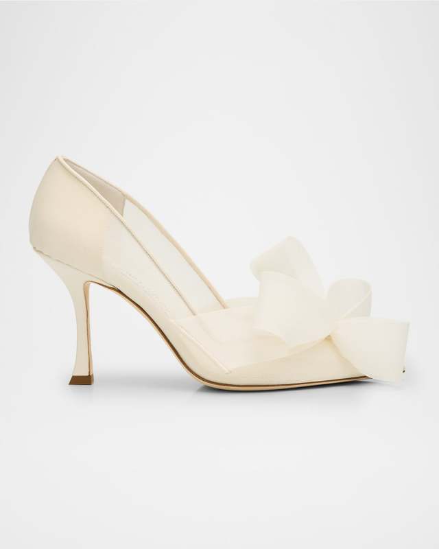 Staz Bow Mesh Pointed Pumps